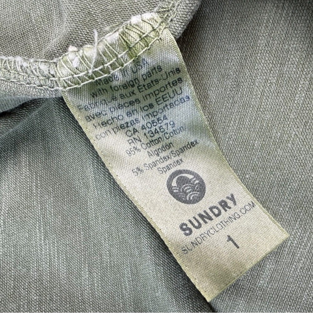 Anthropologie Sundry Women’s Ruffled Peasant Midi Dress Sage Green Size Small - Picture 5 of 9